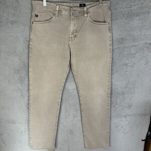 AG Adriano Goldschmied Pants Mens 34x32 Beige‎ The Graduate Tailored Leg Preppy